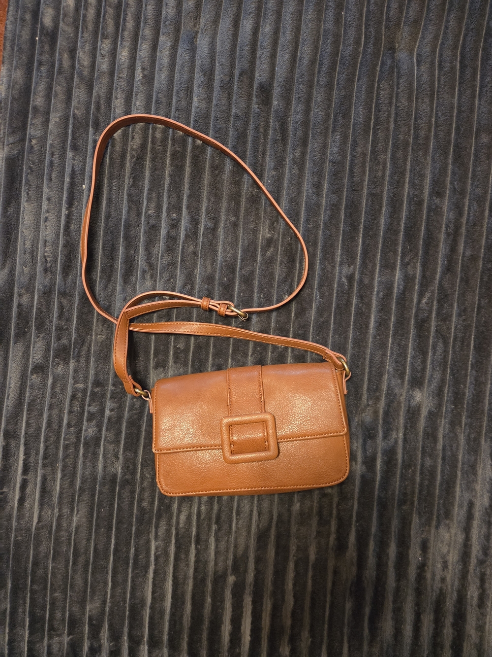 Classic Buckle Crossbody Bag in Cognac Brown